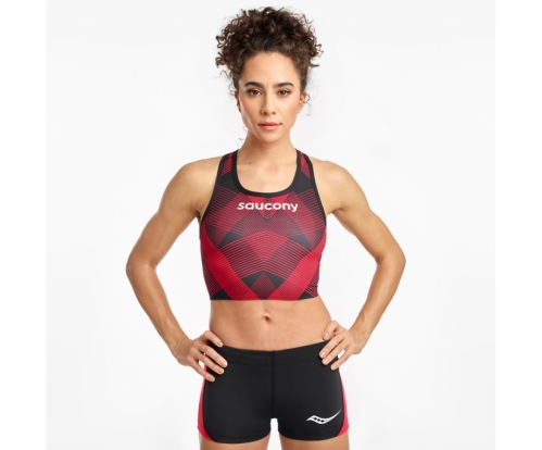 Tenis Saucony Saucony Elite Crop Top Mujer Tops Ropa Negras / Rojas México MX-138-XL